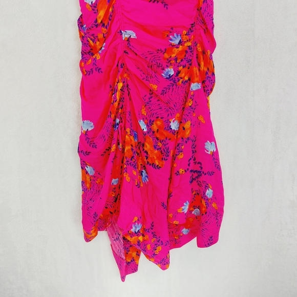 New Tanya Taylor Virginia Off the Shoulder Pink Aymmetric Floral Dress P6428 - Picture 3 of 11